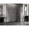 Mexen Lunar L dušinurk parempoolne 90 x 90 cm, läbipaistev, harjatud vask - 834L-090-090-65-00-P