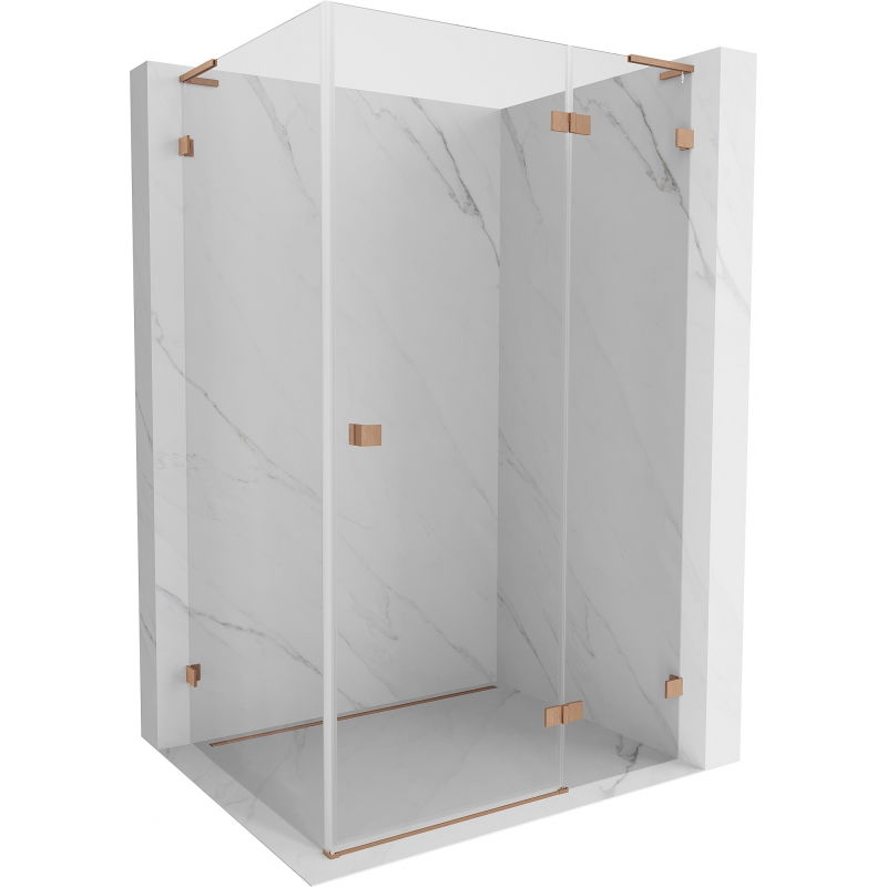 Mexen Lunar L Duschkabine rechts öffnend 95 x 90 cm, transparent, gebürstetes Kupfer - 834L-095-090-65-00-P