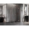 Mexen Lunar L right fold shower cabin 100 x 100 cm, transparent, brushed copper - 834L-100-100-65-00-P