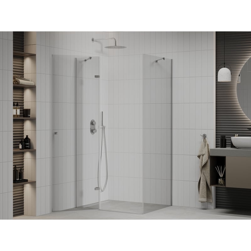 Mexen Roma nagibna tuš kabina 70 x 110 cm, prozirna, krom - 854-070-110-01-00