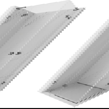 Mexen Lunar L Duo Duschkabine schwenkbar 110 x 70 cm, transparent, Gun Metal - 834L-110L-070P-95-00