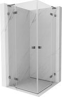Mexen Lunar L Duo preklopna tuš kabina 110 x 110 cm, prozirna, crni metal - 834L-110L-110P-95-00