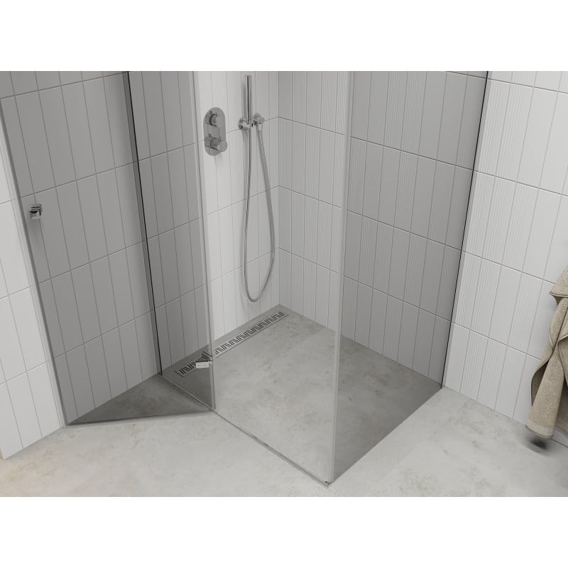 Mexen Roma vikbar duschkabin 80 x 110 cm, transparent, krom - 854-080-110-01-00