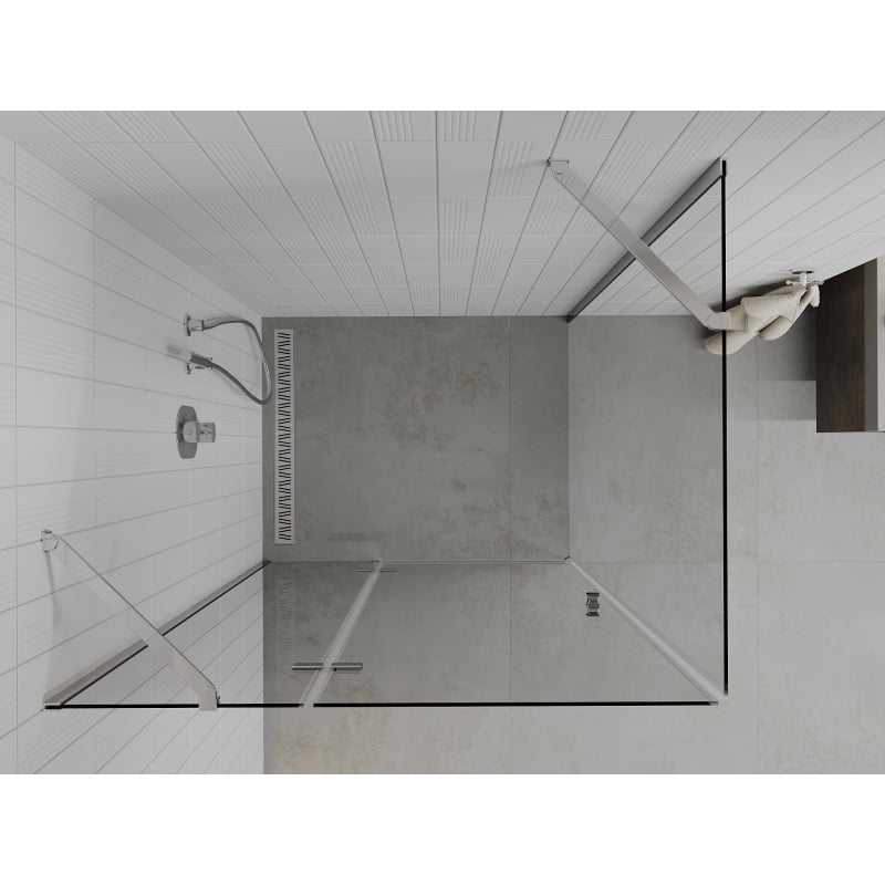 Mexen Roma Hinged Shower Enclosure 90 x 70 cm, Transparent, Chrome - 854-090-070-01-00