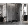 Mexen Lunar L desna preklopna tuš kabina 85 x 80 cm, prozirna, brušeni sivi pištolj - 834L-085-080-66-00-P