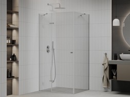 Mexen Roma zakretna tuš kabina 90 x 80 cm, prozirna, kromirana - 854-090-080-01-00