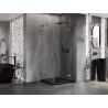 Mexen Lunar L desna kutna tuš kabina 90 x 90 cm, prozirna, brušeni gun gray - 834L-090-090-66-00-P