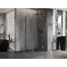 Mexen Lunar L desna kutna tuš kabina 90 x 90 cm, prozirna, brušeni gun gray - 834L-090-090-66-00-P