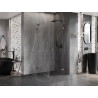 Mexen Lunar L desna kutna tuš kabina 90 x 90 cm, prozirna, brušeni gun gray - 834L-090-090-66-00-P