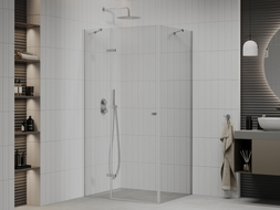 Mexen Roma swing shower cabin 90 x 100 cm, transparent, chrome - 854-090-100-01-00