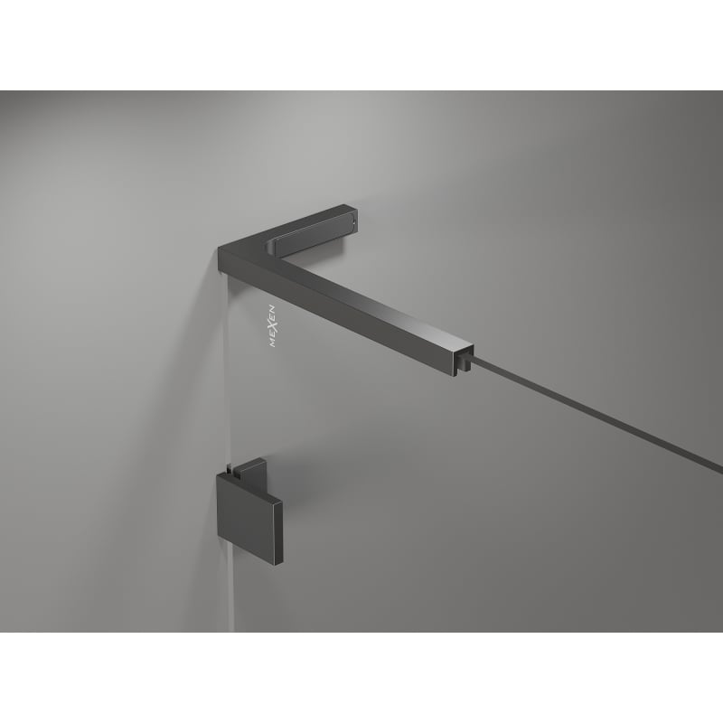 Mexen Lunar L Duo pööratav dušikabiin vasak 120 x 80 cm, läbipaistev, gun metal - 834L-120L-080P-95-00