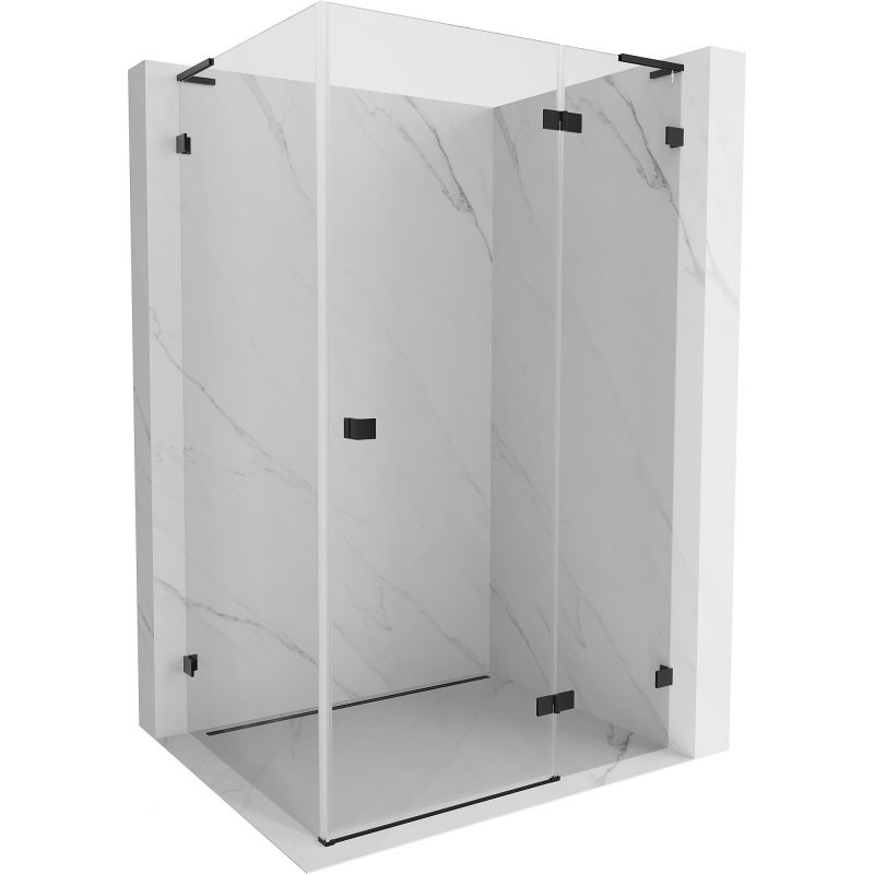 Mexen Lunar L Duschkabine zum Öffnen rechts 100 x 80 cm, transparent, schwarz - 834L-100-080-70-00-P