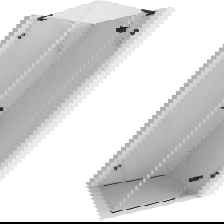 Mexen Lunar L ντουζιέρα δεξιά με πόρτα 90 x 90 cm, διαφανής, μαύρη - 834L-090-090-70-00-P