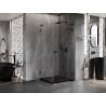 Mexen Lunar L kabina prysznicowa uchylna prawa 100 x 100 cm, transparent, czarna - 834L-100-100-70-00-P