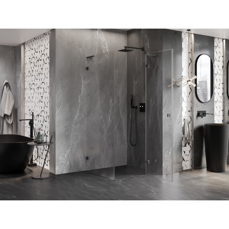 Mexen Lunar L kabina prysznicowa uchylna prawa 80 x 80 cm, transparent, gun metal - 834L-080-080-95-00-P