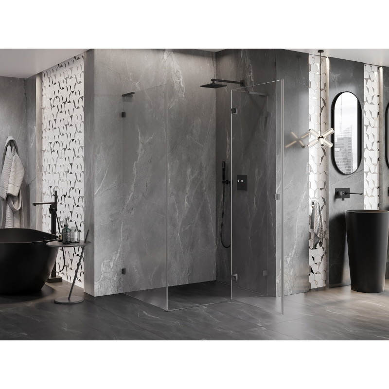 Mexen Lunar L kabina prysznicowa uchylna prawa 100 x 80 cm, transparent, gun metal - 834L-100-080-95-00-P