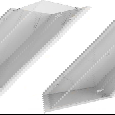 Mexen Lunar L desna odprta tuš kabina 80 x 70 cm, prozorna, brušen nikelj - 834L-080-070-97-00-P