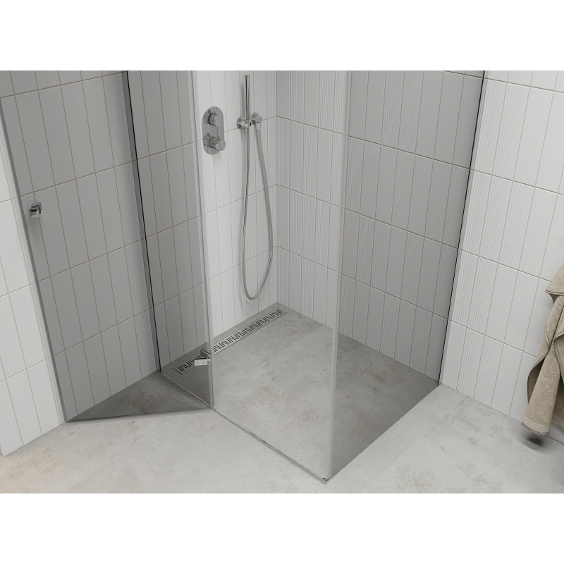 Mexen Roma krilna tuš kabina 105 x 120 cm, prozorno, krom - 854-105-120-01-00