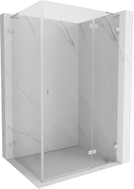 Mexen Lunar L dušinurk, hingega parem, 95 x 80 cm, läbipaistev, harjatud nikkel - 834L-095-080-97-00-P