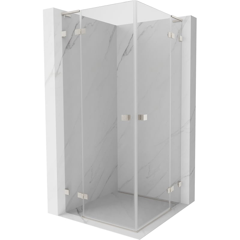 Mexen Lunar L Duo avatud dušikabiin 90 x 90 cm, läbipaistev, harjatud nikkel - 834L-090L-090P-97-00