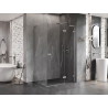 Mexen Lunar L desna zakretna tuš kabina 95 x 90 cm, prozirna, brušeni nikal - 834L-095-090-97-00-P