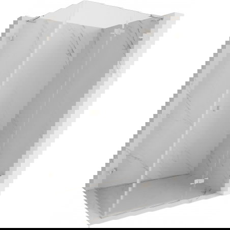 Mexen Lunar L Right Swing Shower Enclosure 100 x 90 cm, Transparent, Brushed Nickel - 834L-100-090-97-00-P