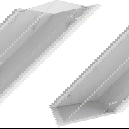 Mexen Lunar L cabina doccia a battente destra 100 x 100 cm, trasparente, nichel spazzolato - 834L-100-100-97-00-P