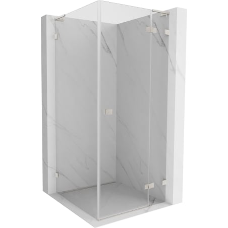Mexen Lunar L right-hinged shower enclosure 100 x 100 cm, transparent, brushed nickel - 834L-100-100-97-00-P