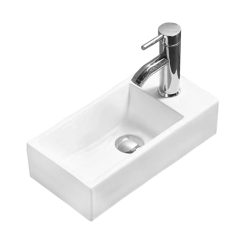 Mexen Inez vänster monterad ovanpå diskbänken 45 x 25 cm, vit - 21434500L