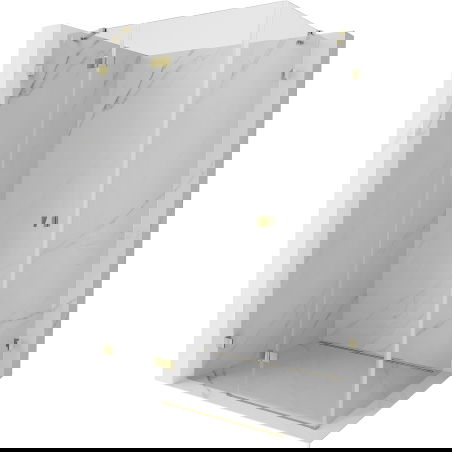 Mexen Lunar cabina doccia a battente sinistra 85 x 70 cm, trasparente, oro - 834-085-070-50-00-L