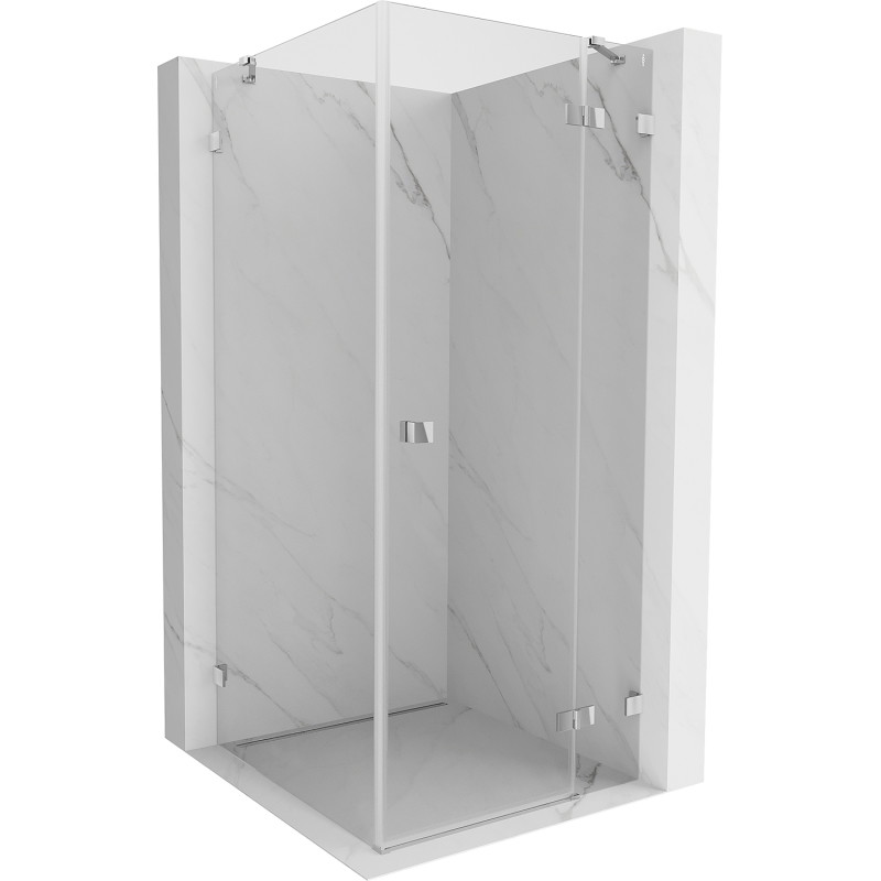 Mexen Lunar dušinurk parempoolne 80 x 80 cm, läbipaistev, kroom - 834-080-080-01-00-P