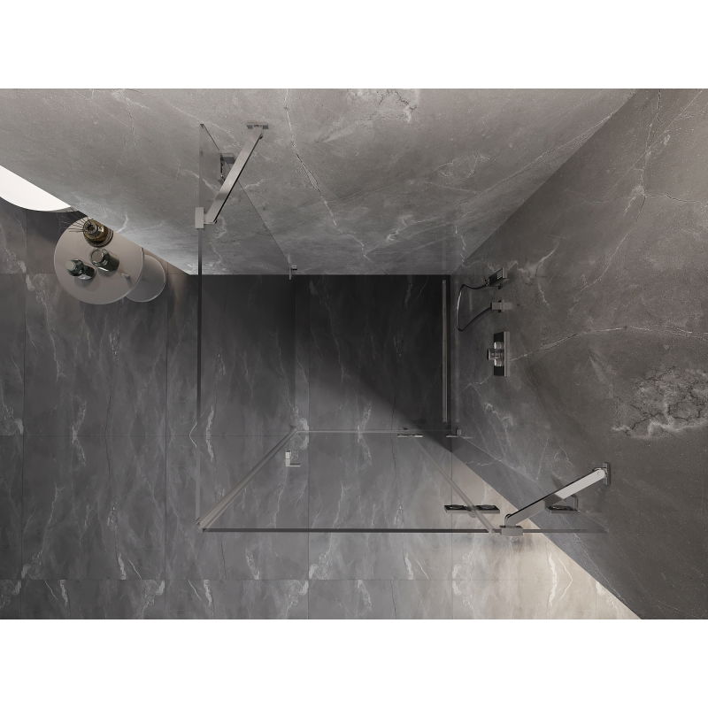 Mexen Lunar cabina doccia apribile destra 90 x 90 cm, trasparente, cromo - 834-090-090-01-00-P