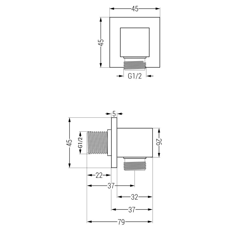Mexen Cube raccordo angolare, gun gray spazzolato - 79340-66