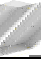 Mexen Lunar douchecabine met openslaande deur rechts 90 x 80 cm, transparant, goud - 834-090-080-50-00-P