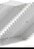 Mexen Lunar Duschkabine schwenkbar rechts 100 x 80 cm, transparent, gold - 834-100-080-50-00-P