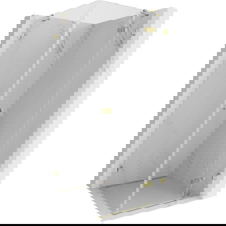 Mexen Lunar Duschkabine schwenkbar rechts 100 x 100 cm, transparent, gold - 834-100-100-50-00-P