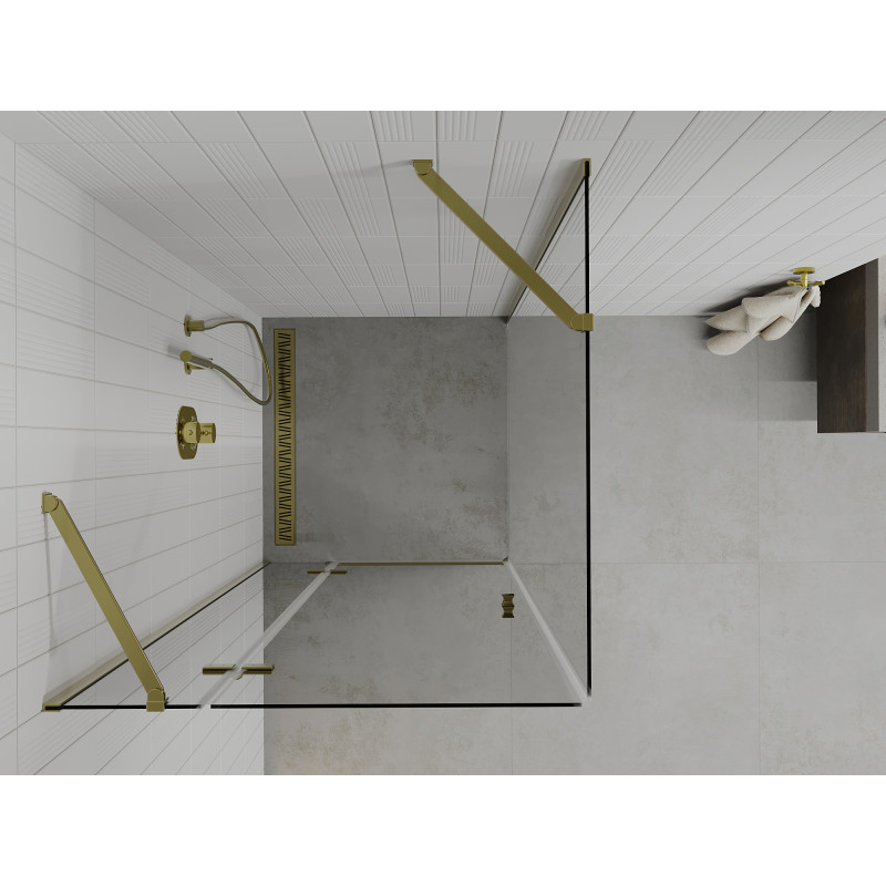 Mexen Roma Duschkabine 90 x 90 cm, transparent, gold - 854-090-090-50-00