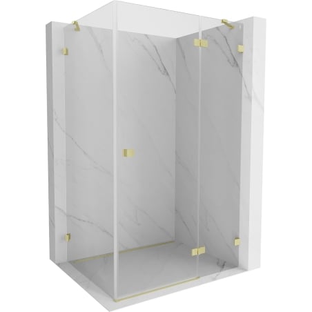 Mexen Lunar cabine de douche pivotante droite 95 x 80 cm, transparent, or brossé - 834-095-080-55-00-P