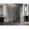 Mexen Lunar paremanurkabiin, parempoolne, 100 x 90 cm, läbipaistev, harjatud kuldne - 834-100-090-55-00-P