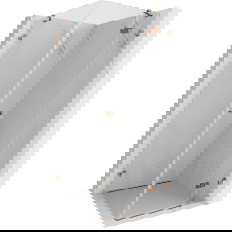 Mexen Lunar καμπίνα ντους δεξιά 70 x 70 εκ., διάφανη, ροζ χρυσό - 834-070-070-60-00-P