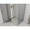 Mexen Roma scharnierende douchecabine 80 x 70 cm, transparant, goud - 854-080-070-50-00
