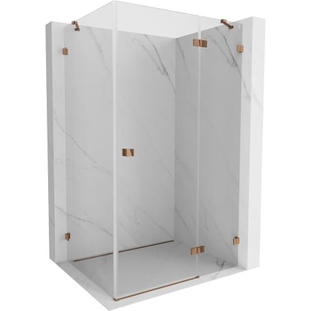 Mexen Lunar right hinged shower cabin 85 x 70 cm, transparent, rose gold - 834-085-070-60-00-P