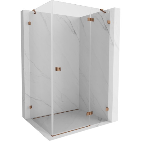 Mexen Lunar dušinurk, parempoolne 95 x 80 cm, läbipaistev, roosa kuld - 834-095-080-60-00-P