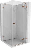 Cabine de douche pivotante droite Mexen Lunar 100 x 100 cm, transparent, or rose - 834-100-100-60-00-P