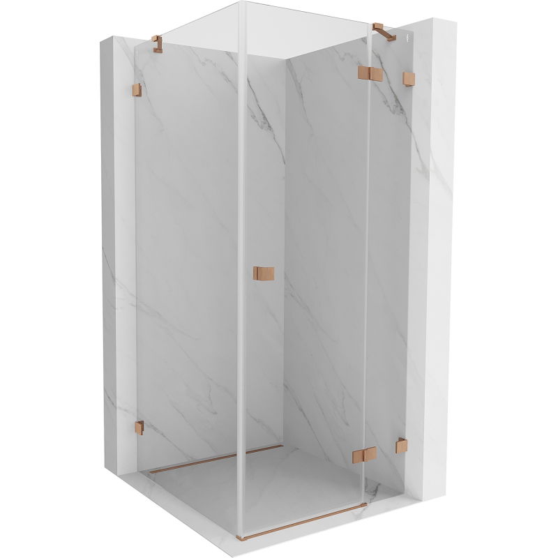 Mexen Lunar Duschkabine Anschlag rechts 70 x 70 cm, transparent, gebürstetes Kupfer - 834-070-070-65-00-P