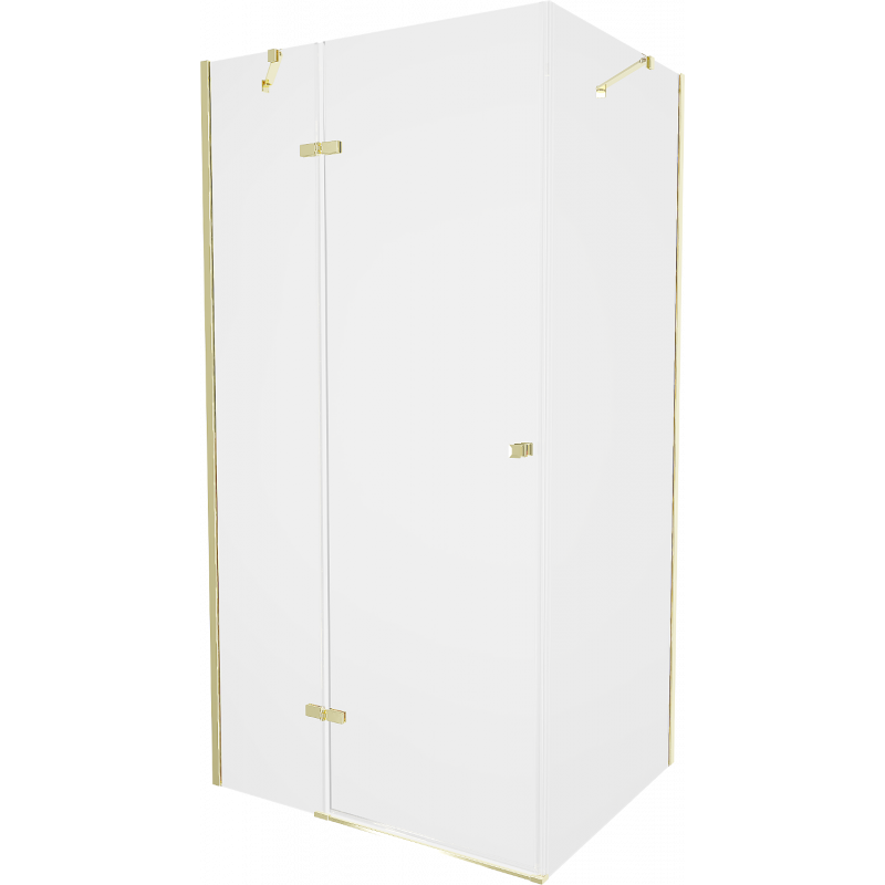 Mexen Roma cabina de ducha abatible 90 x 80 cm, transparente, dorada - 854-090-080-50-00