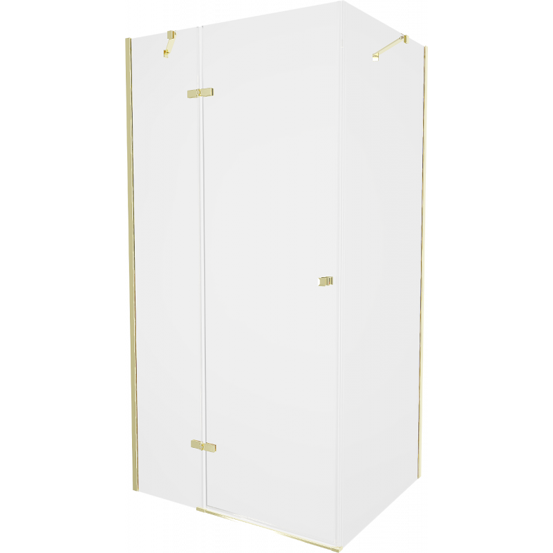 Mexen Roma cabine de duche de abrir 90 x 80 cm, transparente, dourada - 854-090-080-50-00