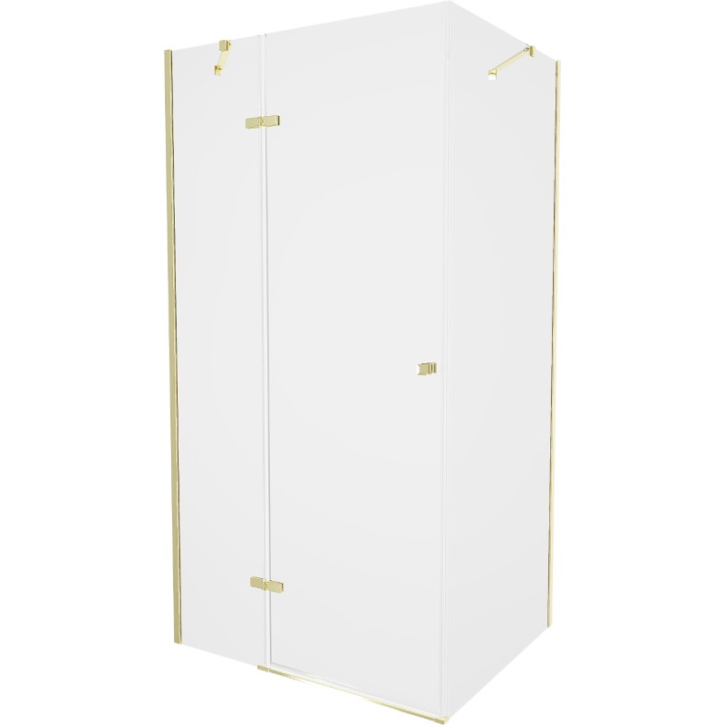 Mexen Roma preklopna tuš kabina 90 x 80 cm, prozirna, zlatna - 854-090-080-50-00