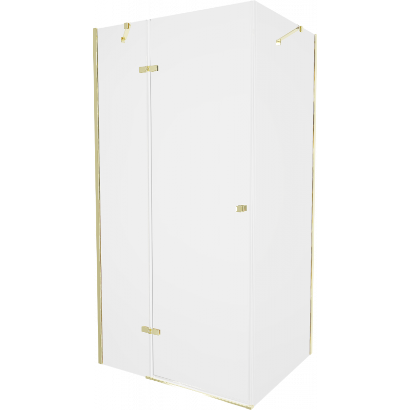 Mexen Roma schuifbare douchecabine 90 x 80 cm, transparant, goud - 854-090-080-50-00