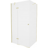 Mexen Roma duschkabin med svängdörr 90 x 80 cm, transparent, guld - 854-090-080-50-00